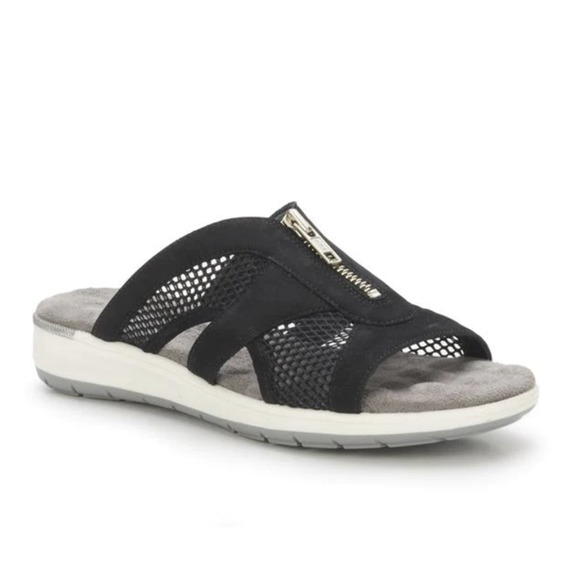 Walking Cradles Spiro Sandal Black Nubuck/Mesh Women's 8 NEW - Picture 1 of 10